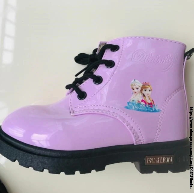 Disney Autumn/Winter Children Boots Boys Girls Stitch Ankle Boots Fashion Waterproof Frozen Warm Kids Boots Shoes 21-30