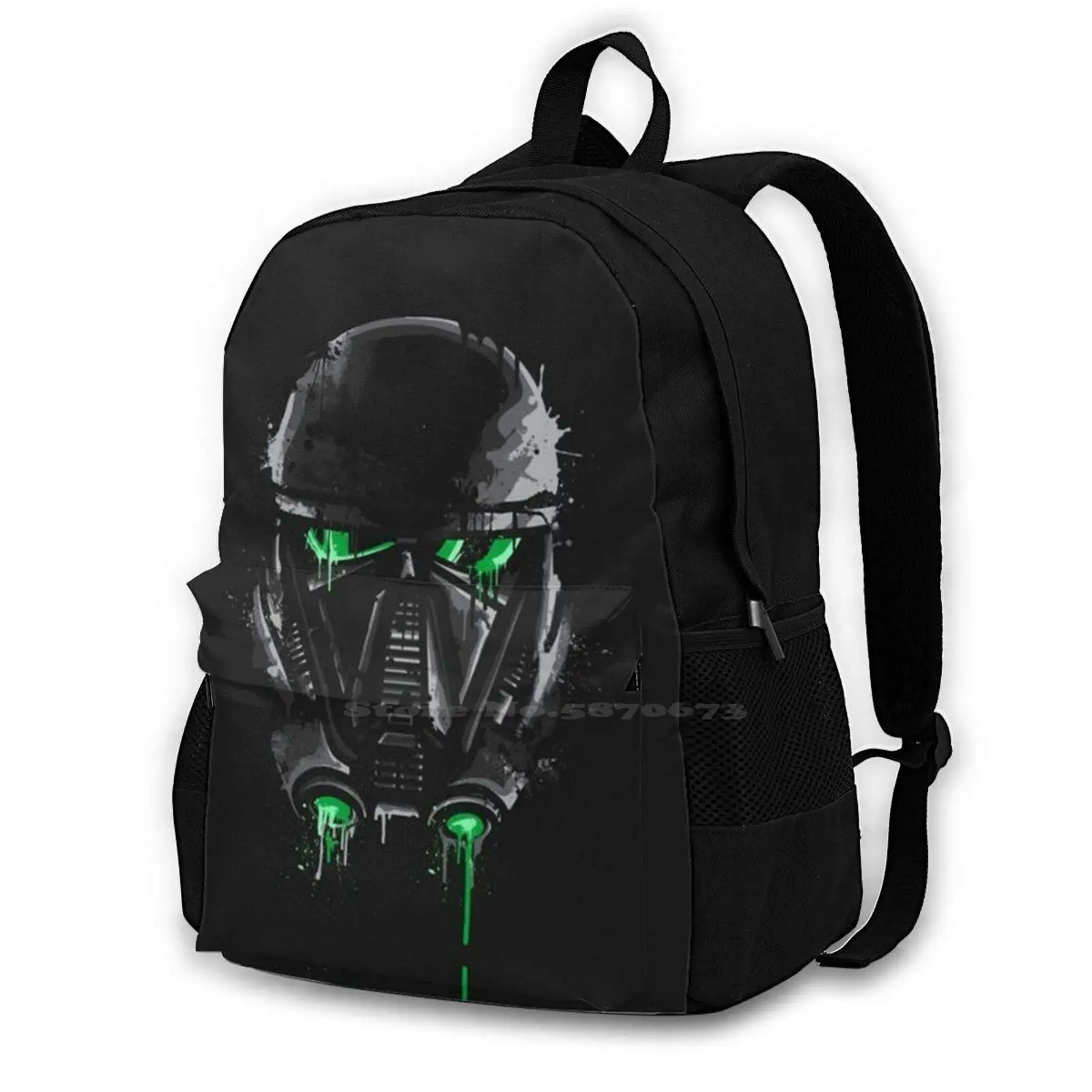 Mask 489D Print Design Backpack Student Bag War Star