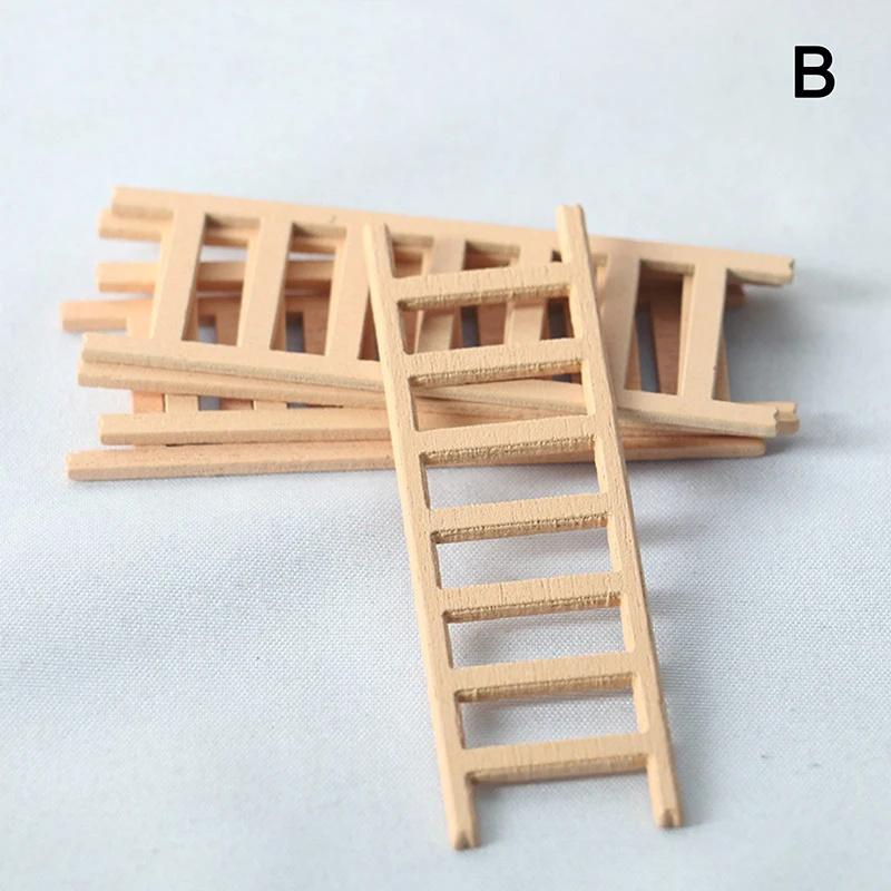 5pcs 1:12 Dollhouse Miniature Furniture Wooden Ladder Stairs Home Decoration Toys Gifts