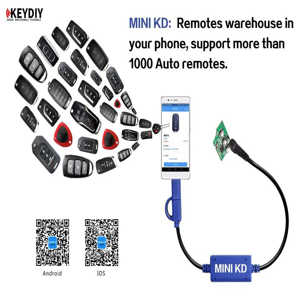 KEYDIY Mini KD Key Generator piloty magazyn w twój telefon wsparcie Android zrobić więcej niż 1000 Auto piloty podobne KD900