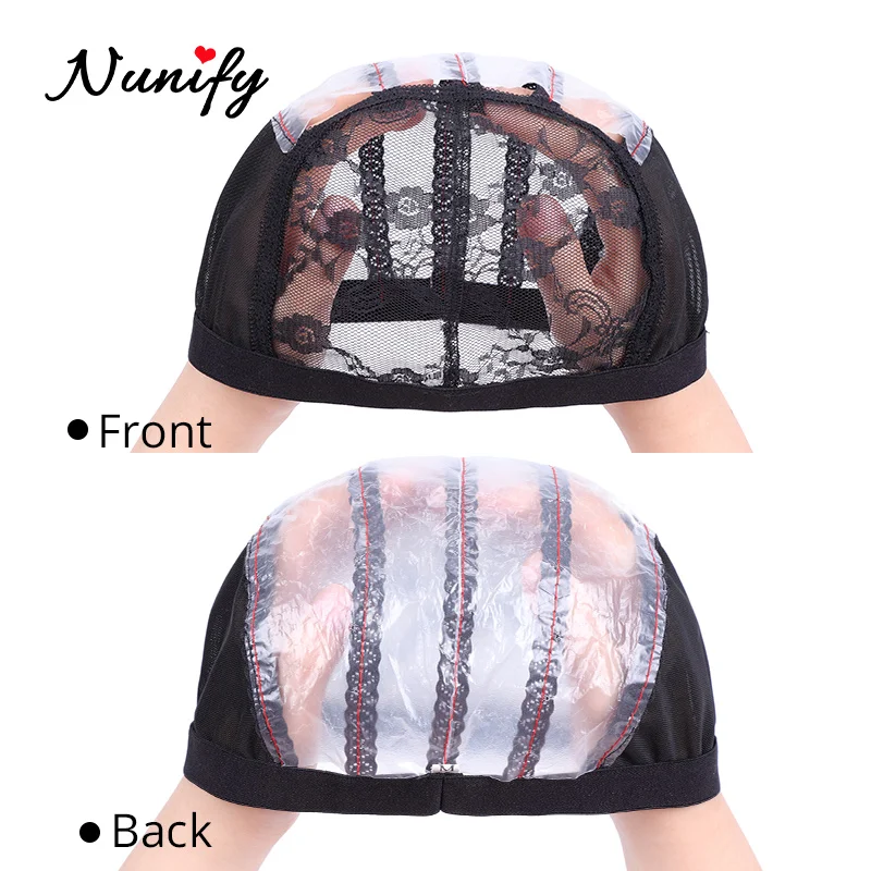 Nunify – bonnet de perruque en dentelle suisse pour femmes, bandeau élastique, tissage, avec sangle réglable, filets à cheveux, casquette facile