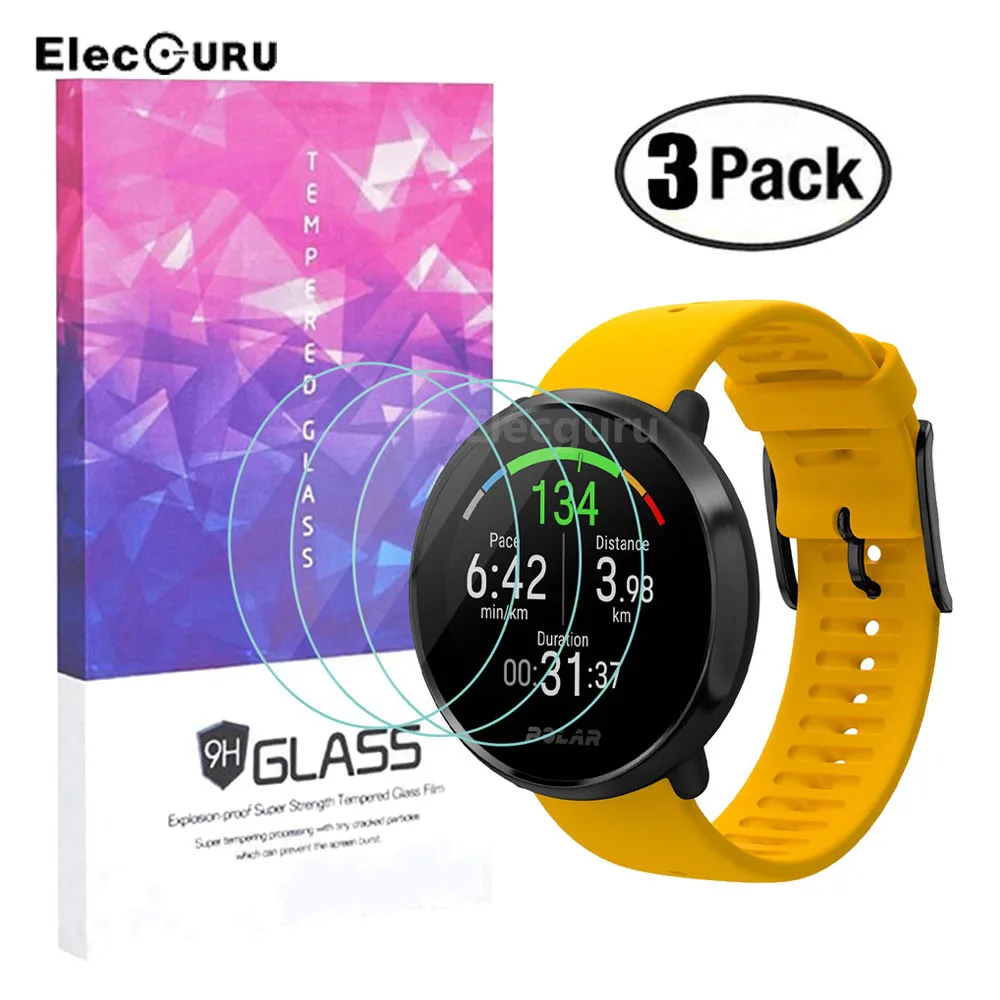 3Pcs Tempered Glass Screen Protector For Polar ignite Smart Watch Accessories Clear Protective Film Anti-scratch Bubble-free