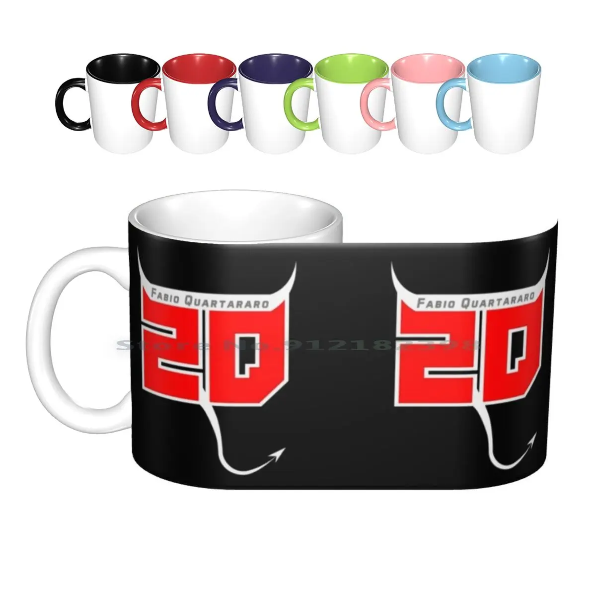 #20 El Ceramic Mugs Coffee Cups Milk Tea Mug Quartararo El Racing Motorcycle Racing Bike French Japan Creative Trending Vintage