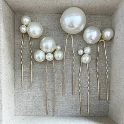 5pcs/set Luxury pearls Hair clip “U” shape bride hairpin wedding hair accessories