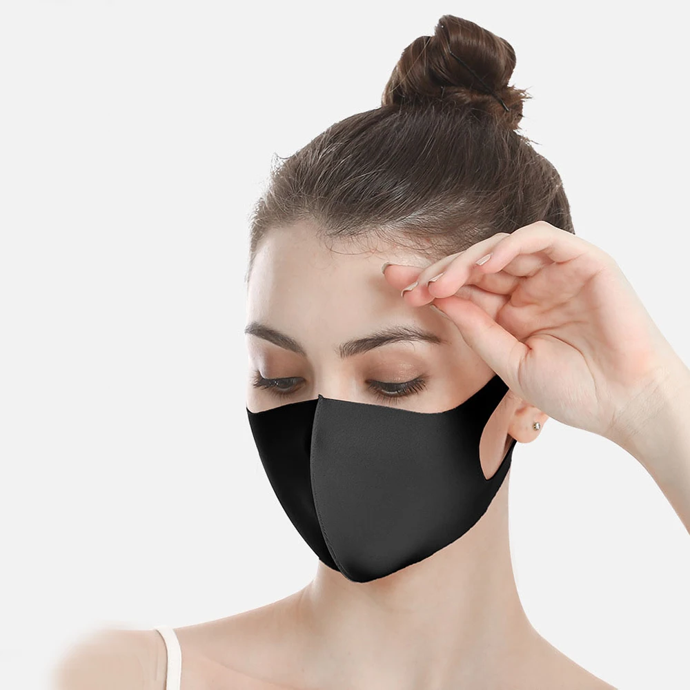 5Pcs/Lot Black Sponge Face Mouth Mask Unisex Face Mask Reusable Pollution Face Shield Washable Mouth Cover for Outdoor