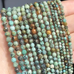 Small Waist Beads 2 3 4mm Natural African Turquoises Loose Stone Beads for Jewelry DIY Making Bracelet Earrings Accessories 15''