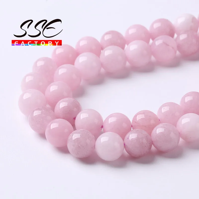 Whlolesale Naturalne koraliki Kunzite Okrągłe luźne koraliki dystansowe do tworzenia biżuterii 6 8 10mm DIY Bransoletki Naszyjniki Akcesoria — zdjęcie 5