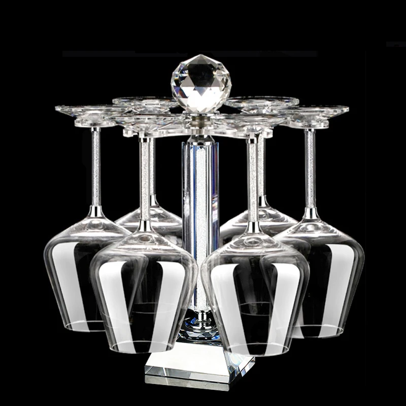 Crystal goblet holder upside down rotating glass with drill wine holder European-style lead-free household wine glass set