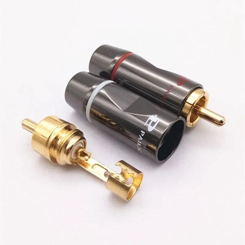 8 قطعة/الوحدة نوعية جيدة RCA لحام RCA ذكر النحاس مطلية بالذهب مقبس الصوت محول التوصيل محول موصلات للصوت HIFI