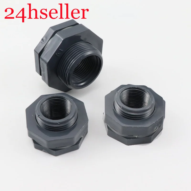 1Pcs Fish Tank Bulkhead Pipe Joints PVC Female 1/2-2" Joint Aquarium Water Inlet Outlet PVC Pipe Connector Water Tank Drainage