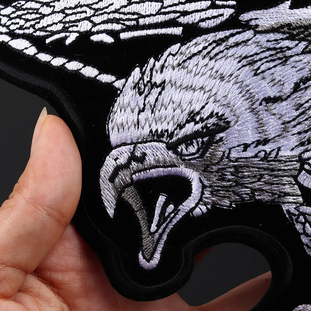 Large eagle embroidery patches cowboy motorcycle coat motorcycle rock DIY decoration badge high quality sticker iron on clothes