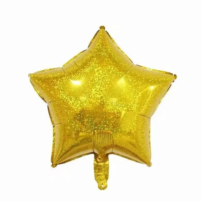 5 pçs 18 "laser estrela coração folha balões de hélio festa de aniversário decoração festival casamento barra decoração balão chá de fraldas suprimentos