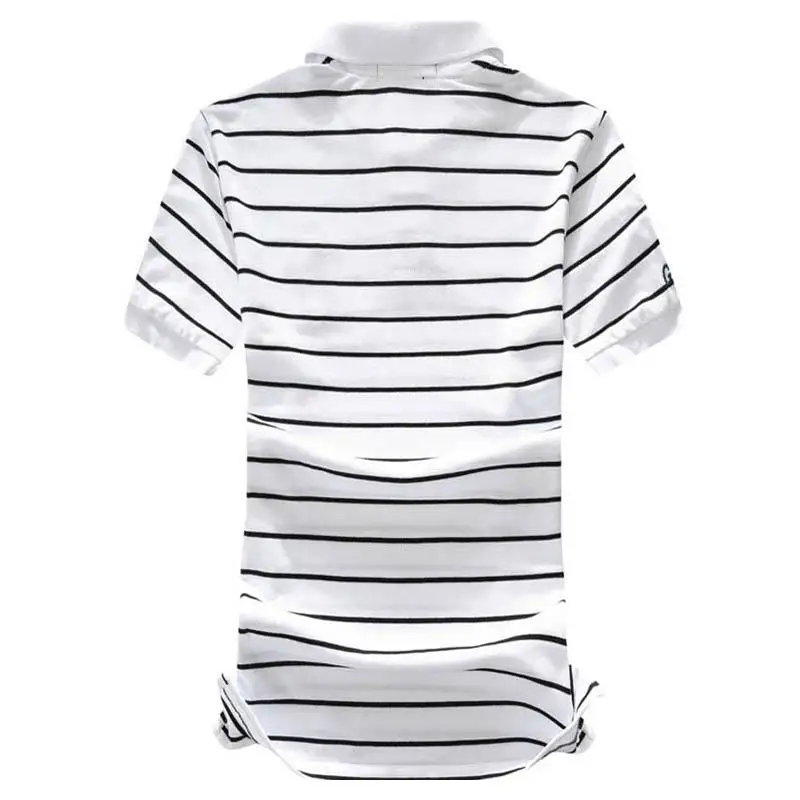 Fashion Summer Womens Polos Shirts Casual Striped Cotton Embroidery-Brand Chemise Polos Femme Lapel Sports Tees Slim Ladies Tops