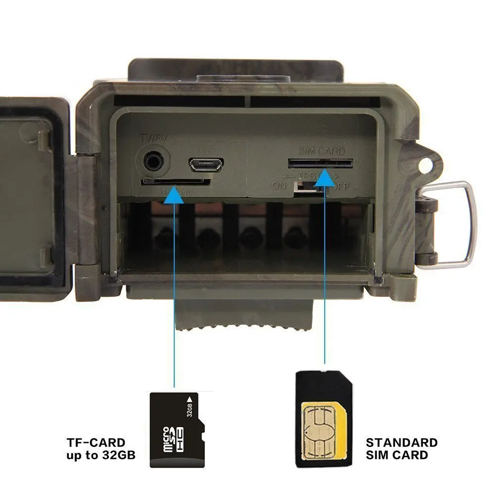 Cámara de caza de 16MP, 1080P, 2G, MMS, SMTP, SMS, celular, inalámbrica, para rastreo de vida silvestre, HC300M, visión nocturna, vigilancia, cámaras salvajes