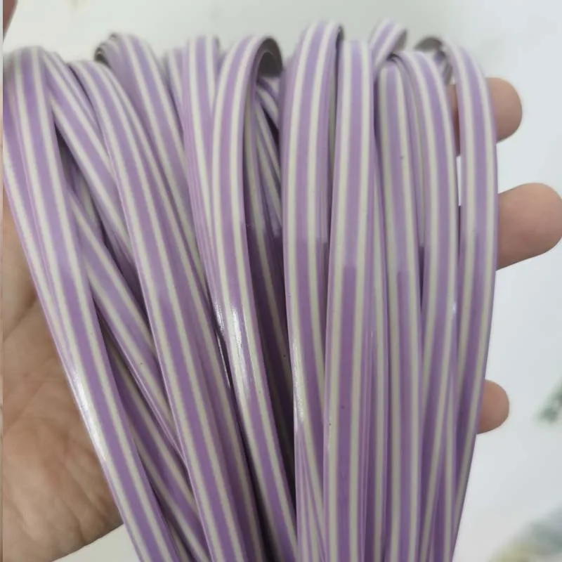 10 Meters Stripes Purple Color PE Flat Synthetic Rattan Material For Handmade DIY Weaving Crafts Knit Repair Chair Table Basket