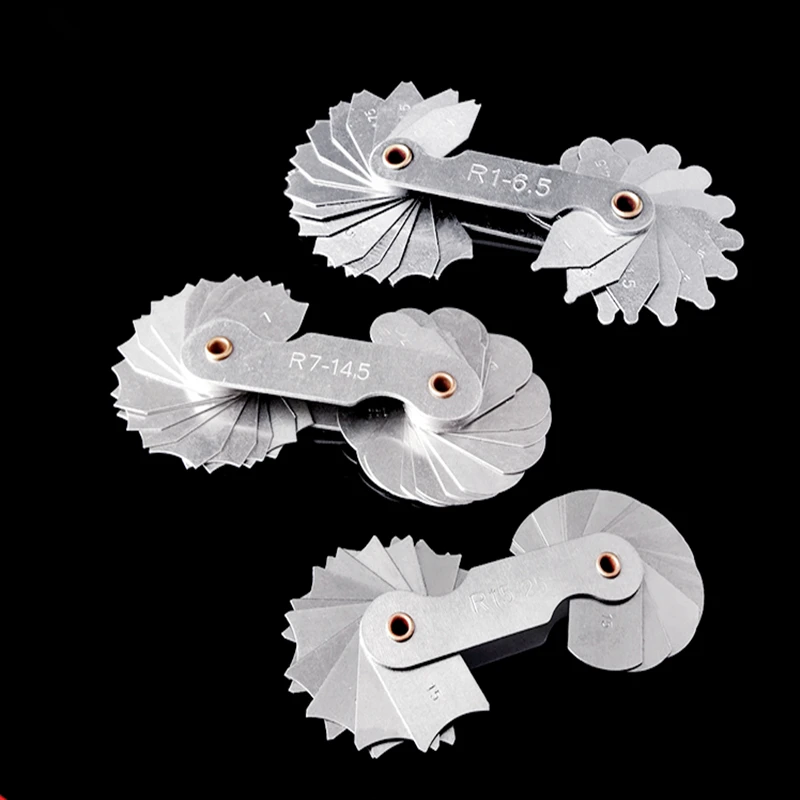 R1-R6.5/R7-R14.5/R15-R25 Radius Gauge Probe R Gauge mit 1-25 Klingen Palette für Industrielle Messung