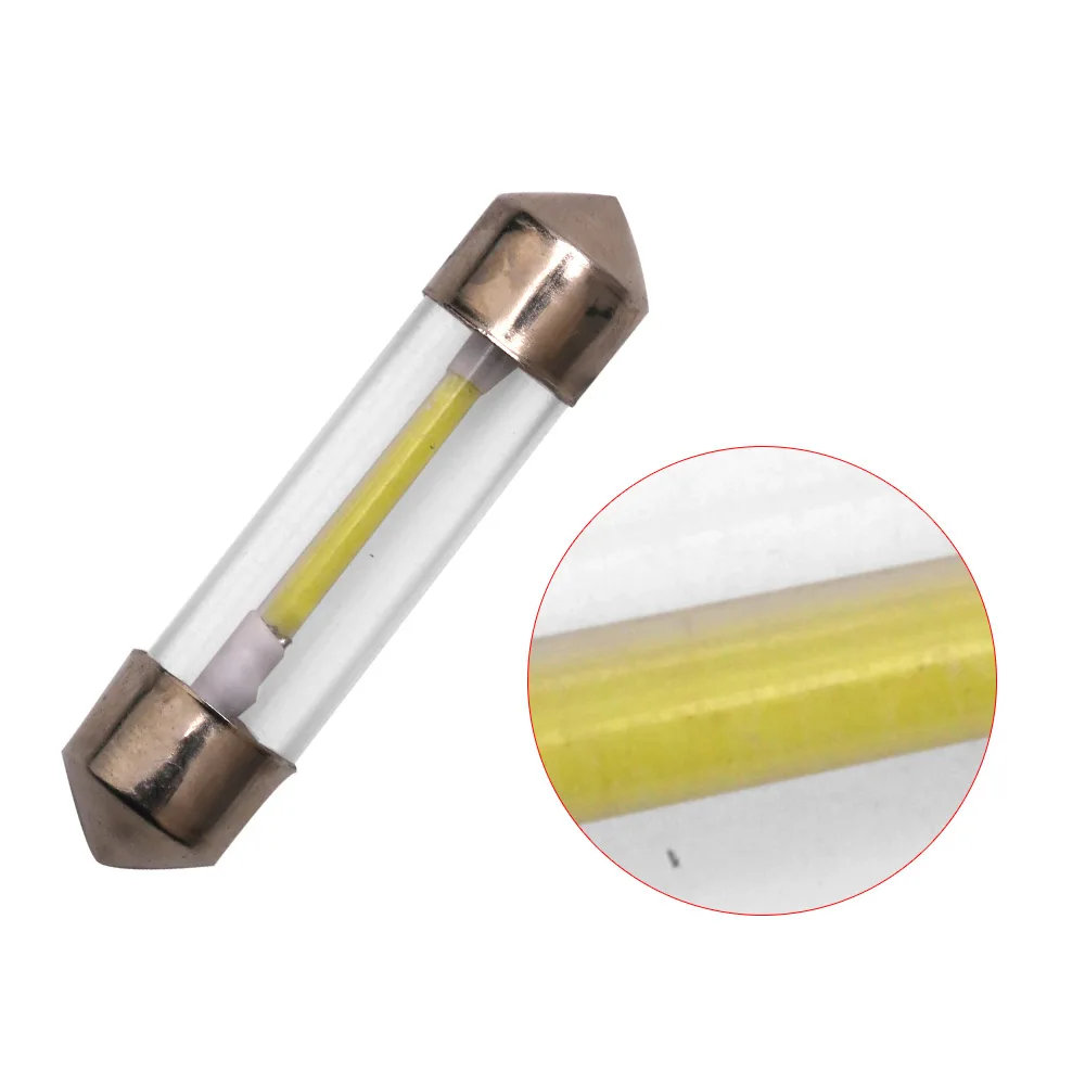 LED Car Lights Glass Filament C5W C10W Canbus no error  Festoon COB 31/36/39/41mm LED Blubs Dome lamp For Auto Trunk lightt