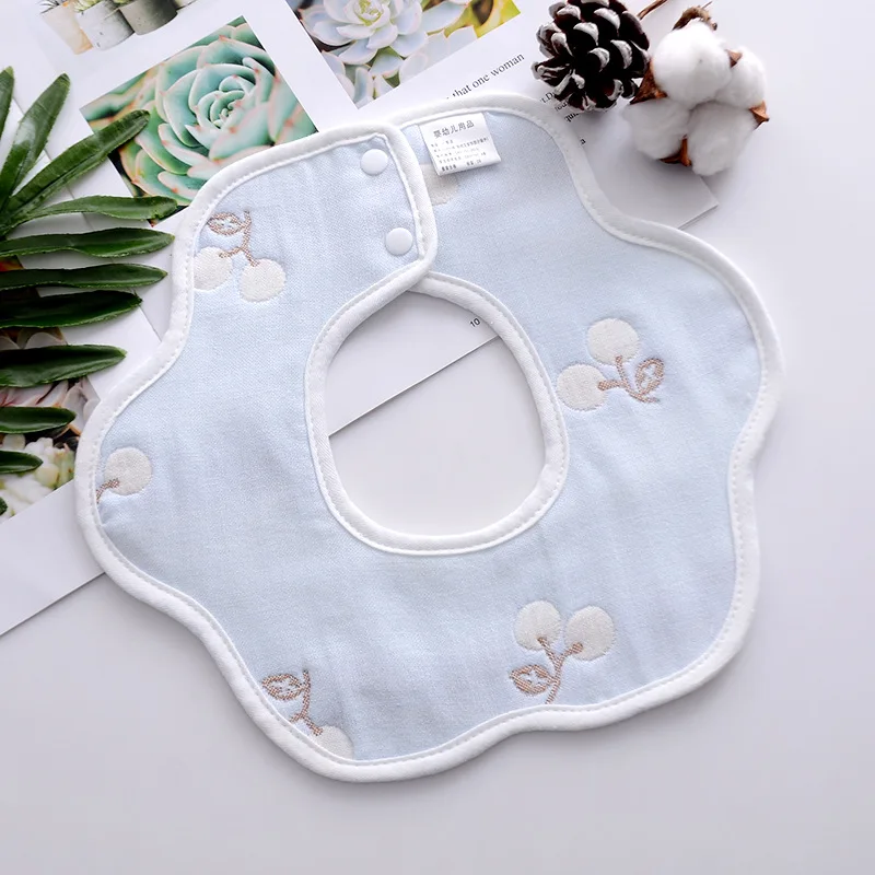 Baby Saliva Towel Bibs Cotton 360 Degree Rotation Non-waterproof Gauze Newborn Saliva Bib