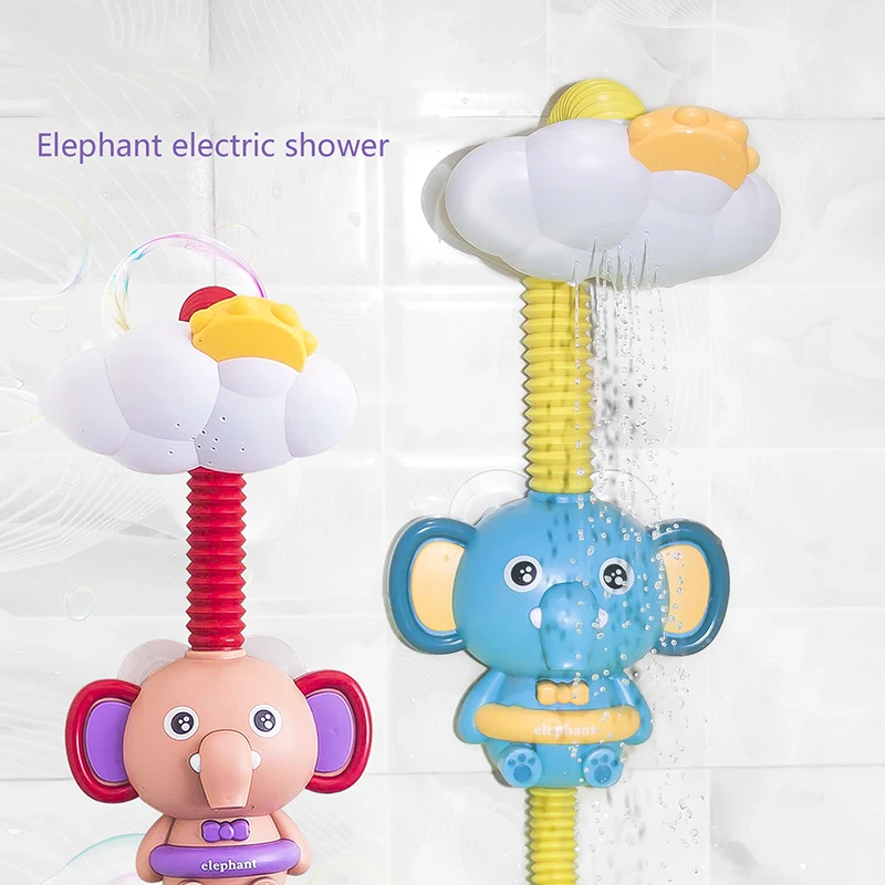 Electric Elephant Water Spray Bath Toys For Kids Baby Bathroom Bathtub Faucet Shower Toys Strong Suction Cup Children Water Game