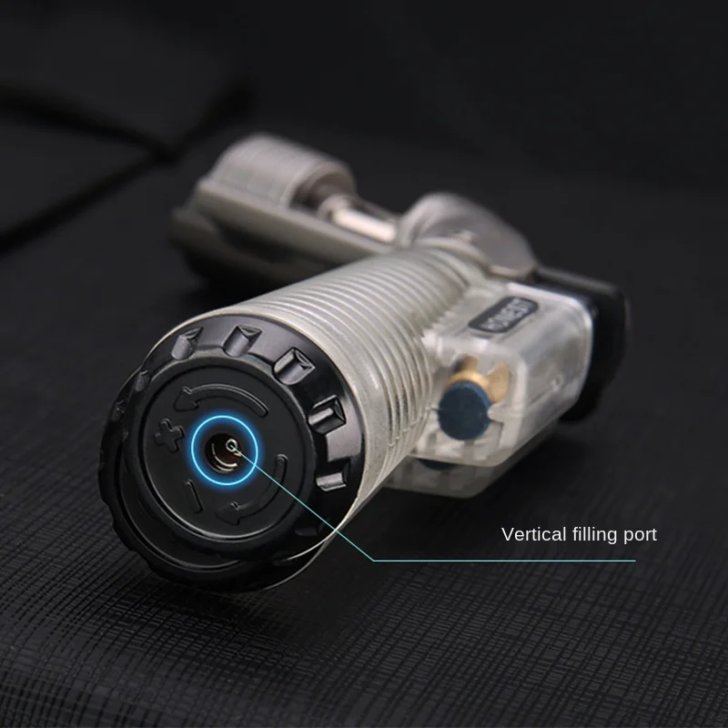 Blue Flame Windproof Mini Size Butane Jet 1300 C Turbo Torch Lighter Key Ring Cigarette Cigar Lighter Inflatable Lighter