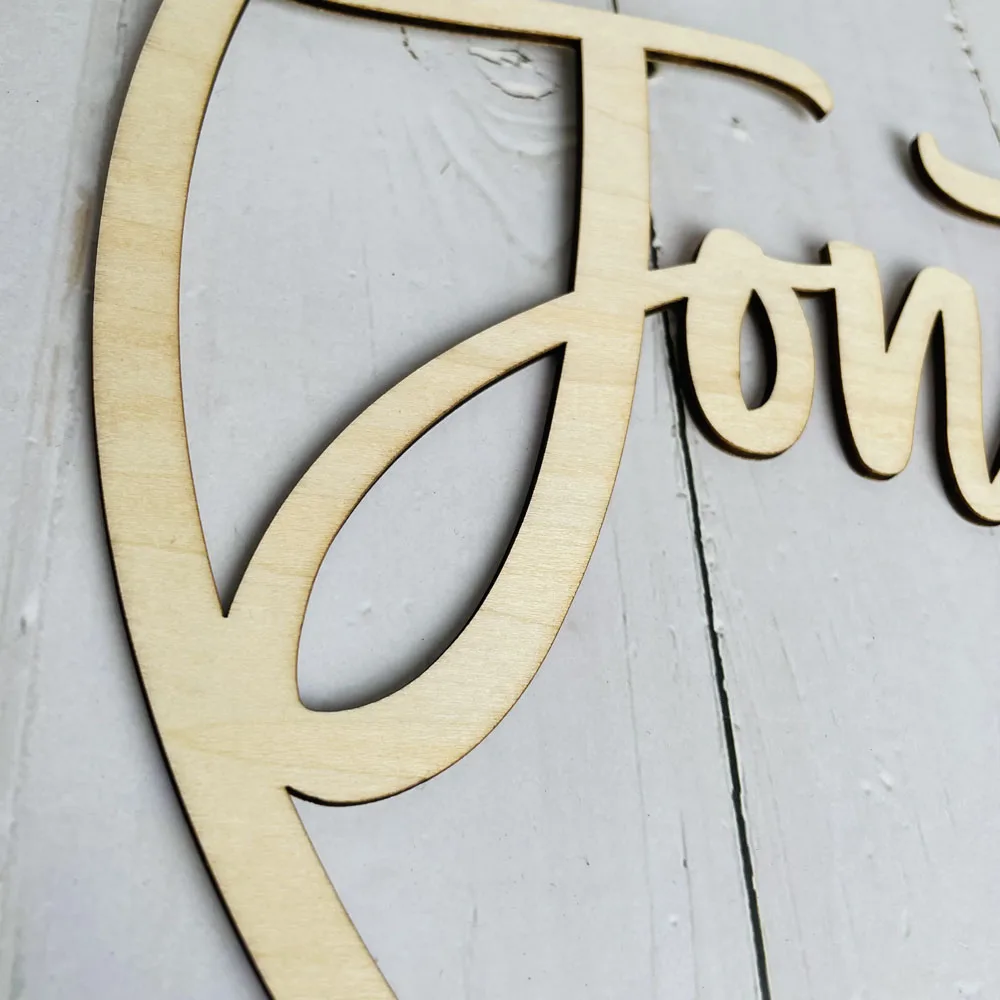 Custom Circle Name Sign Wooden Arcylic Name Wreath Wedding Party Room Personalized Birthday Gift Decoration