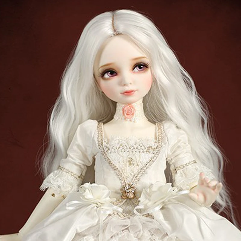 New Style 1/3 1/4 1/6 1/8 Bjd Wig High Temperature White Wavy Wire Bjd Wig SD For BJD Doll Hair Wig