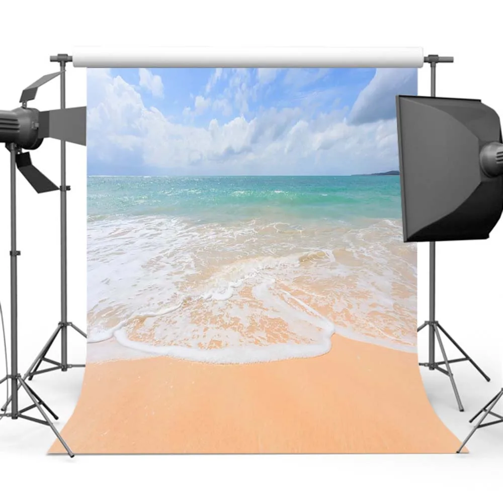 

MOCSICKAPhotography Backdrop Blue Sky Sea Background Summer Sandy Beach Backdrops for Photographic MR-1703