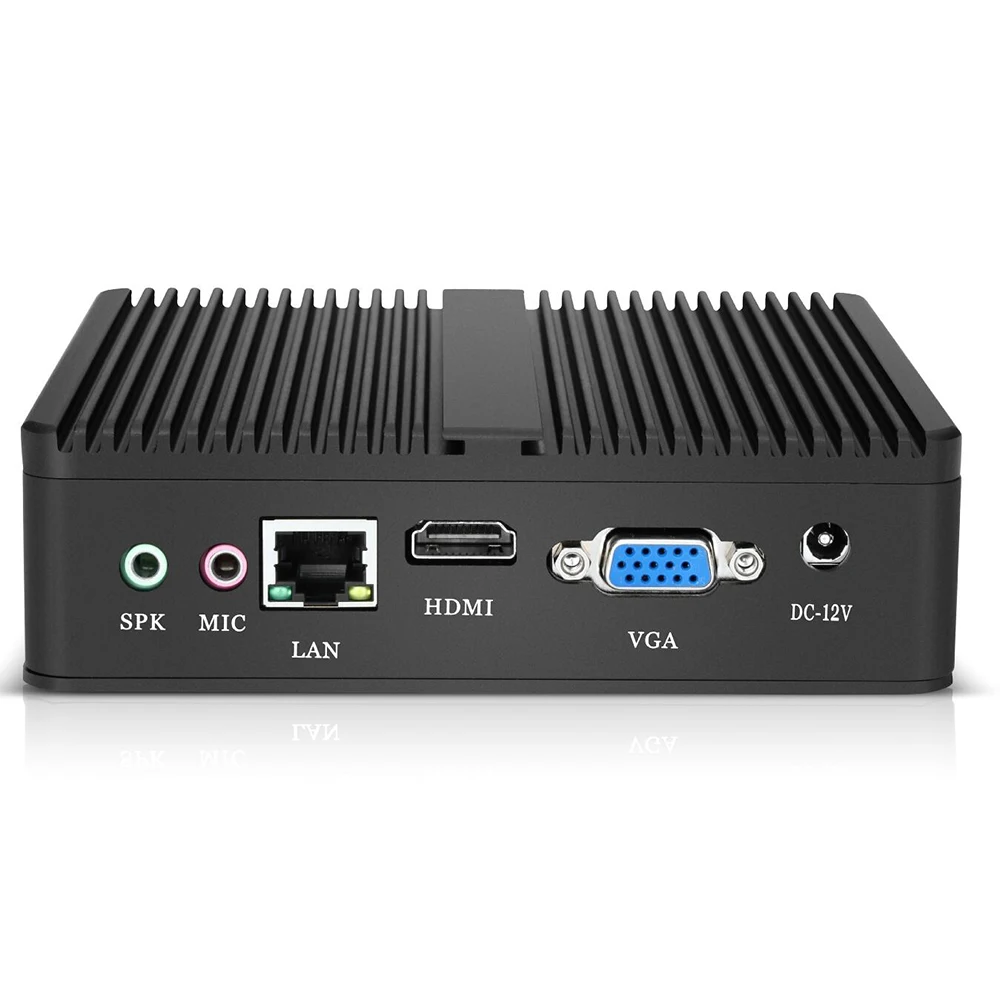 Fanless Mini PC Intel Celeron N2830 HDMI VGA Display 5x USB Ports Gigabit Ethernet Support Windows Linux Rugged Computer