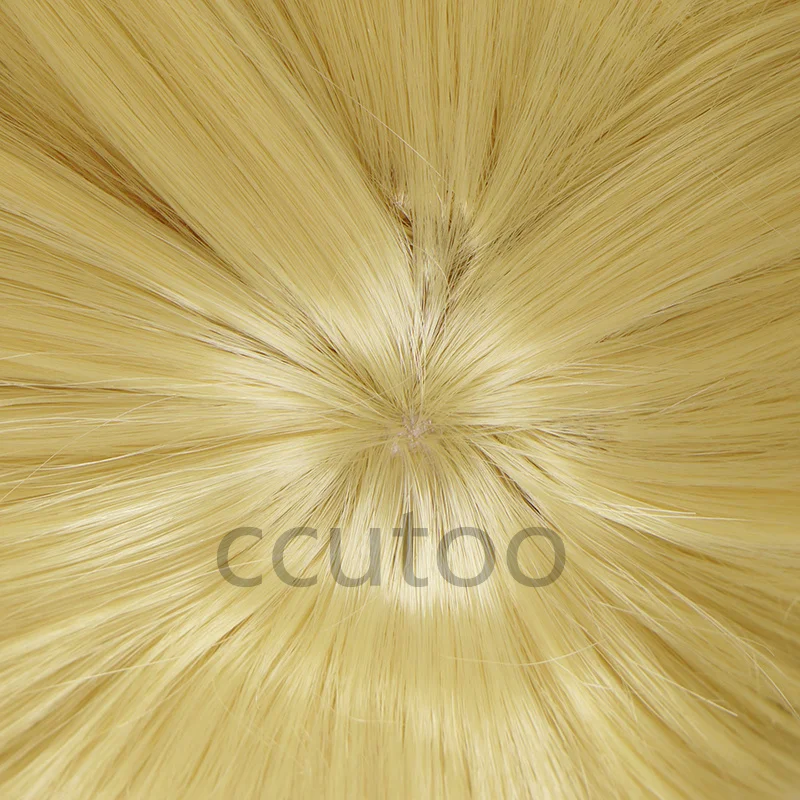 Anime Amane Misa Cosplay Wigs 60cm Long Styled Golden Yellow Heat Resistant Synthetic Hair Wig + Wig Cap