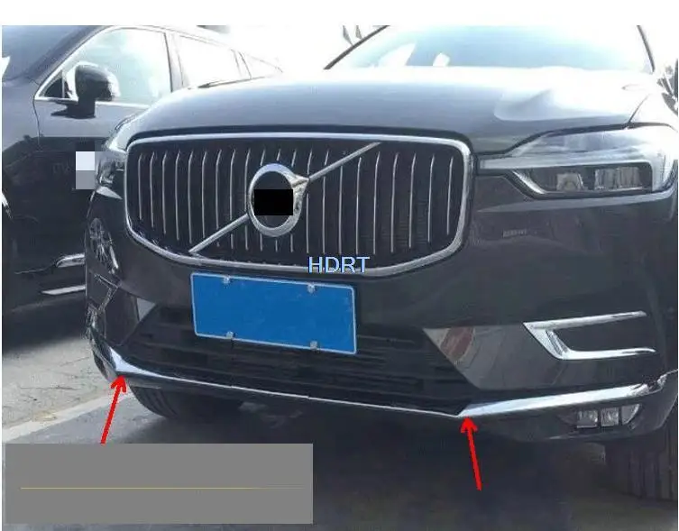 

Chrome decoration For volvo xc60 2018 2019 2020 2021 front bumper bright strip net front lip anti-collision decoration sticker