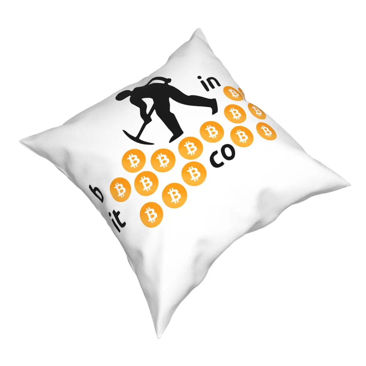 Mining Bitcoin T-Shirt Miner Pillow Cover Decoration Cushions Throw Pillow for Car Polyester Double-sided Printing Casual