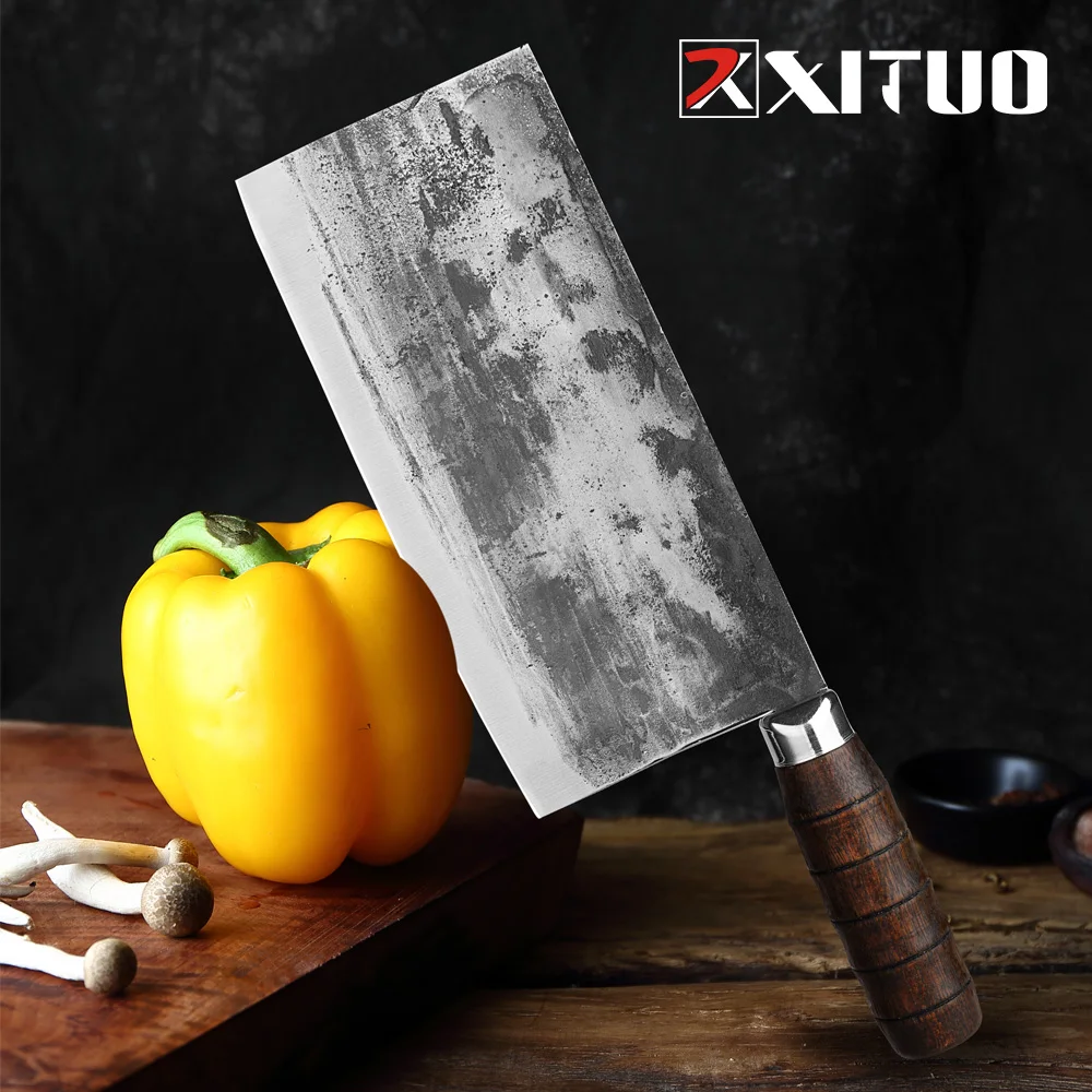 

​​XITUO Wide Blade Handmade Knife Professional Boning Knife Kitchen Chef Knife High Carbon Steel Cooking Knife Meat Cutter Sharp