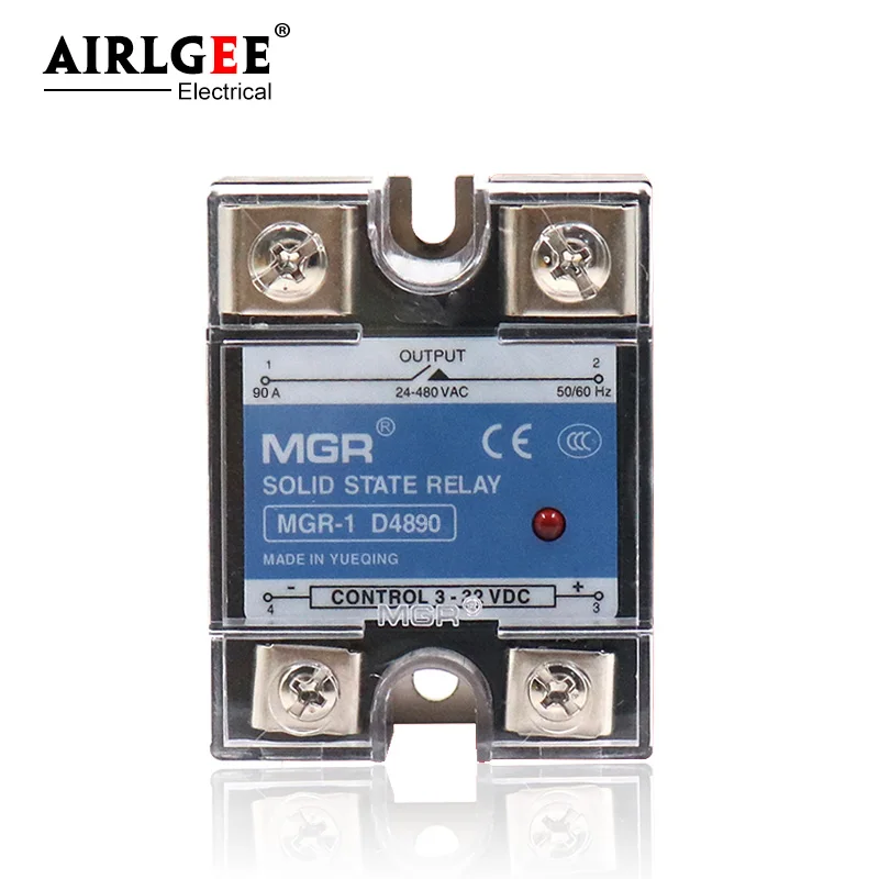 MGR-1 D4890 SSR-90DA 90A control 3-32V DC output 24~240VAC single-phase solid state relay DC control AC