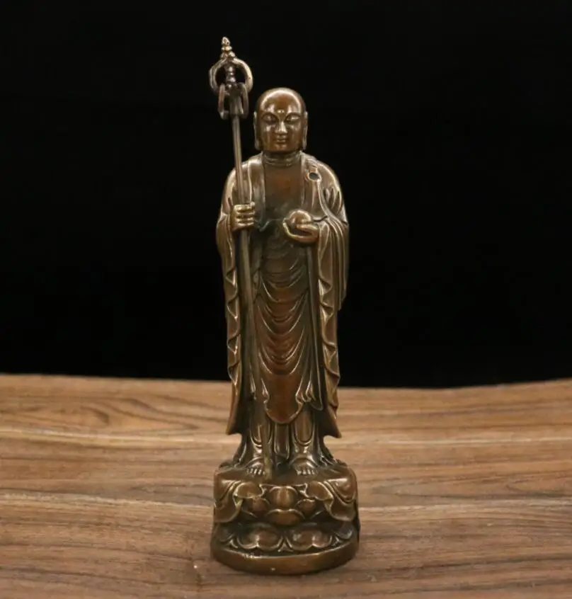 Archaize brass Ksitigarbha bodhisattva consecrate Buddha crafts statue