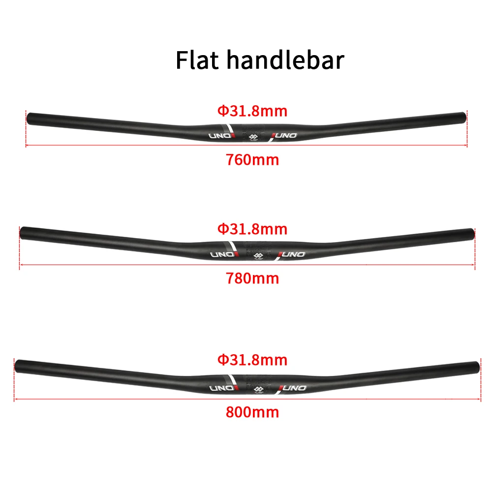 UNO Mountain Bike Handlebar Full Carbon Fibre MTB Handlebar 31.8mm 9 Degree Bicycle Flat Bent Bar 760/780/800mm Cycling Parts