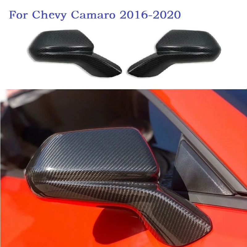 Fit For 2016-2021 Chevy Camaro SS RS ZL1 Real Carbon Fiber Mirror Covers Caps Overlay (Direct Add-On)