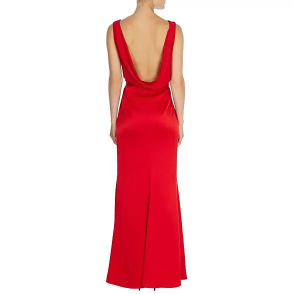 Vestidos de festa longo vestito da partito robe de soiree lungo rosso del vestito da sera elegante 2019 di nuovo modo sexy backless di trasporto trasporto libero