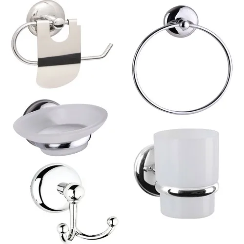 Round Havluluklu 5'li Bathroom Accessory Set