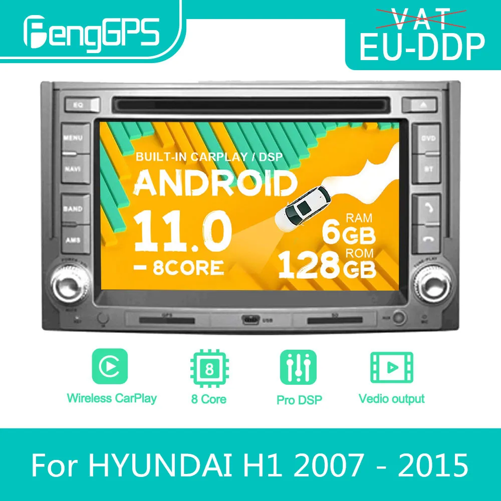 For HYUNDAI H1 2007 - 2015 ​Android Car Radio Stereo DVD Multimedia Player 2 Din Autoradio GPS Navi PX6 Unit Touch Screen