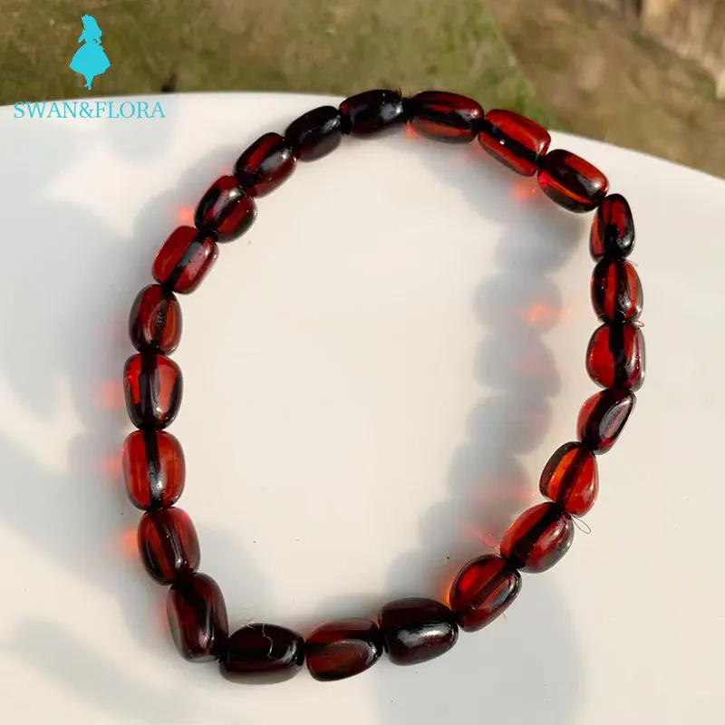 100% natural baltic amber bracelet Jewelry 8MM Genuine  Charm Bracelets  Cute/Romantic  Women