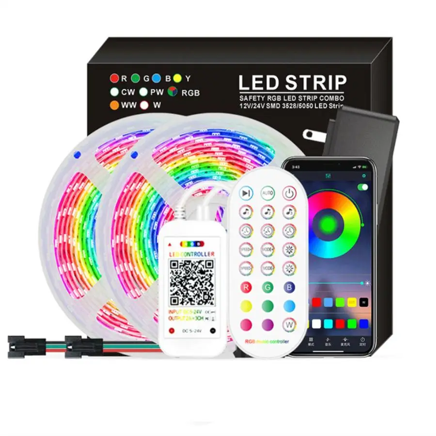 LED Light with Bluetooth Wifi Mobile Phone APP Controller Music Colorful Color Changing Rgb Decoration TV Background Night Light