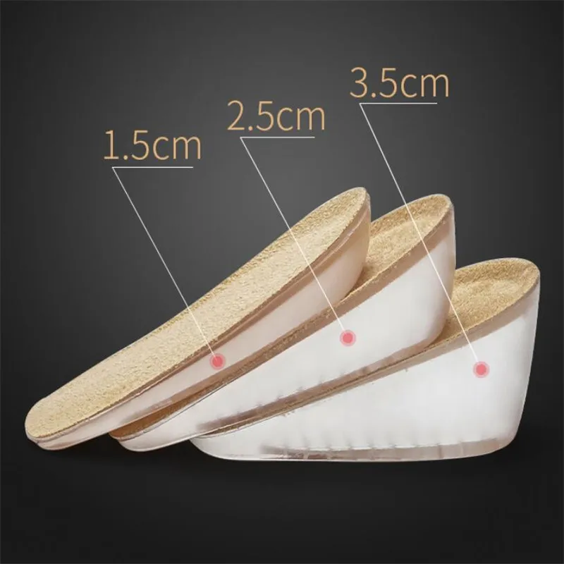 

1 Pair Silicone Foot Cushion Soft Gel Sole Heel Cushion Soles Insoles For Shoes Spurs Pain Half Heel Insole Pad Height Increase