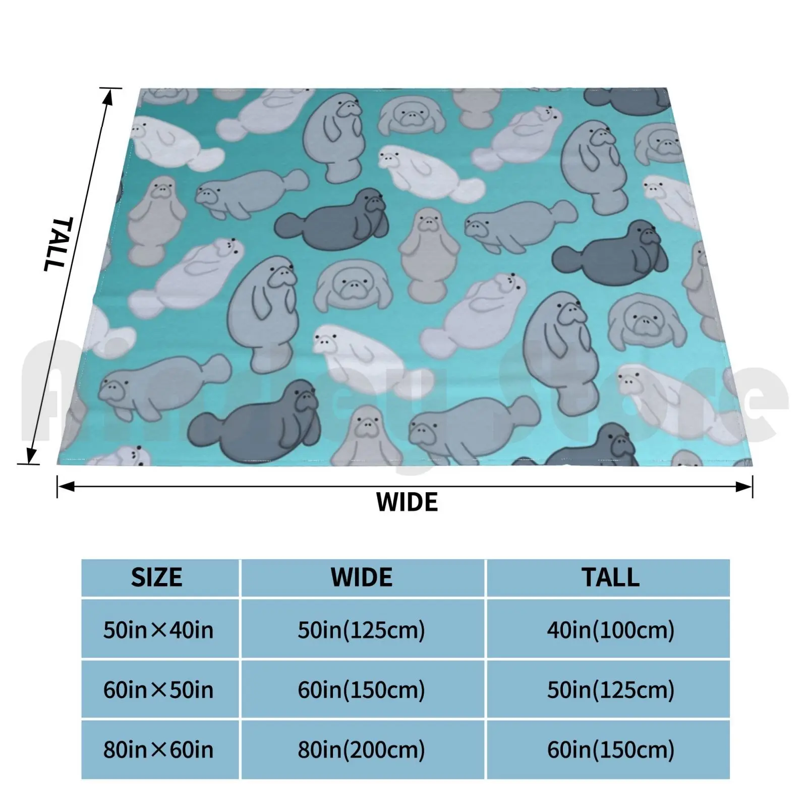 Manafree Blanket For Sofa Bed Travel Manatee Ocean Animal Animals Manatees Fish Sea Life Nature Dugong Dugongs