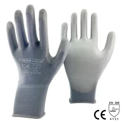 24 Pieces/12 Pairs Nitrile Rubber Palm Coated Knitted Nylon Cotton Liner CE Certificated Mechanic Safety Protective Work Gloves