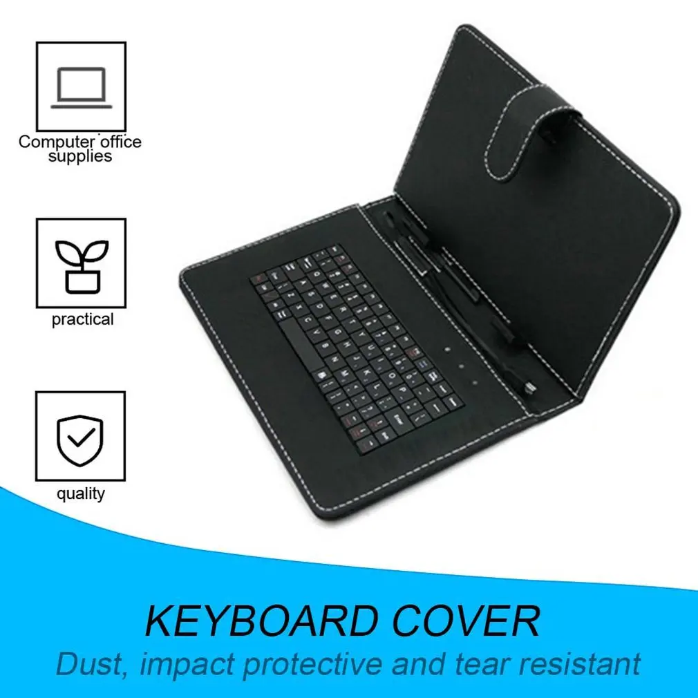 10.1 pouces housse simili cuir avec clavier USB universel pour Android Windows tablettes 284*185*13mm