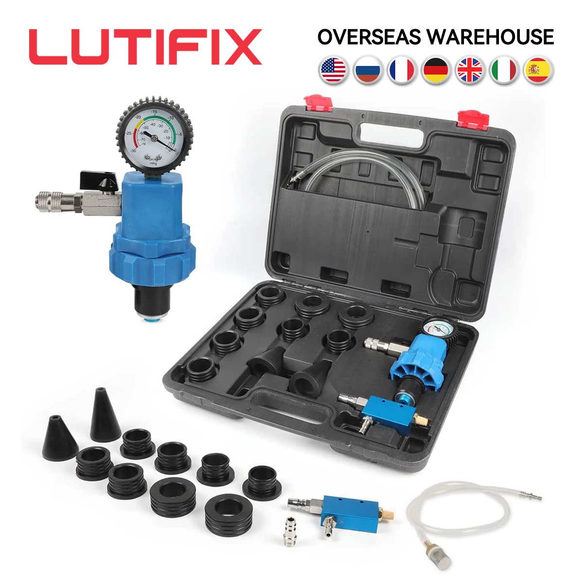 LUTIFIX Coolant Vacuum Refill Kit Upgraded Efficient Cooling System Vacuum Purge & Refill Kit Well-sealed Coolant Refill Kit