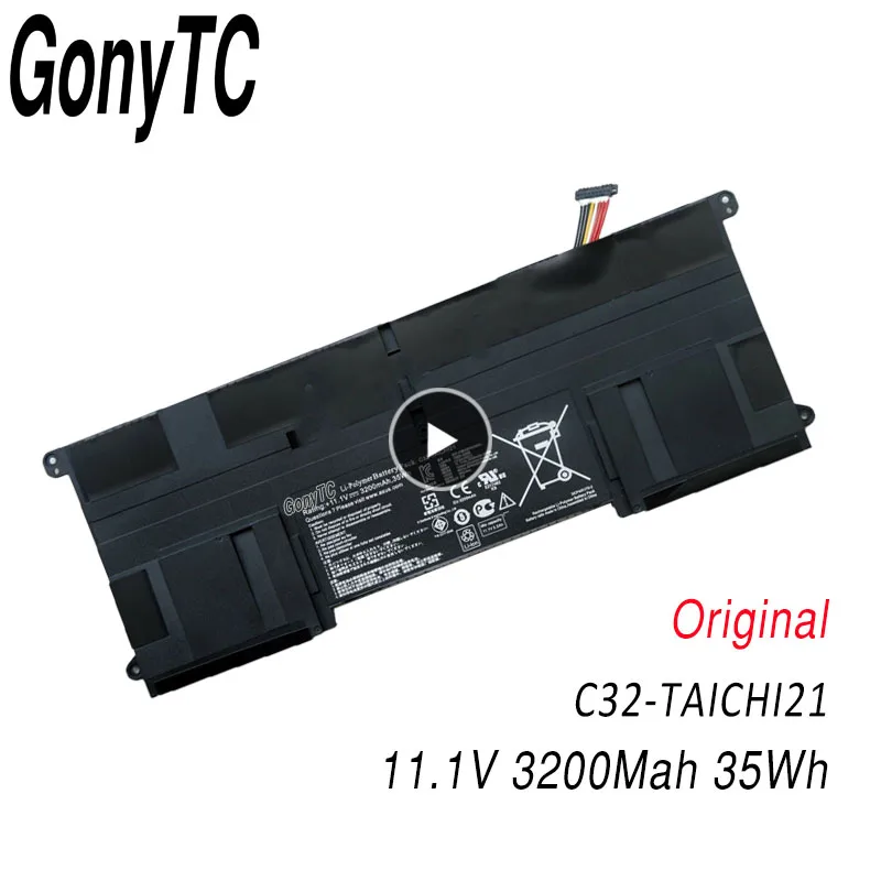 GONYTC Original New C32-TAICHI21 Laptop Battery for ASUS Ultrabook TAICHI21 TAICHI 21 C32-TAICHI21 11.1V 3200mAh