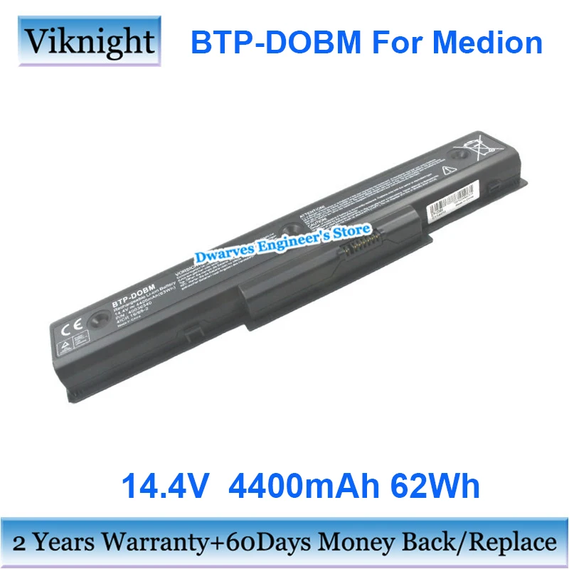 

Аккумулятор BTP-DOBM ДЛЯ Medion Akoya E7218 P7624 P7812, 14,4 мАч, 62 Втч