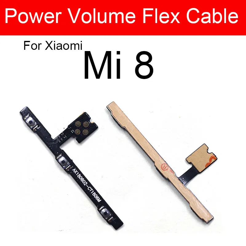 Volume & power cabo flexível para xiaomi 8 9 9t cc9 cc9e 10 pro se lite botão chave lado flex fita reparação peças de reposição