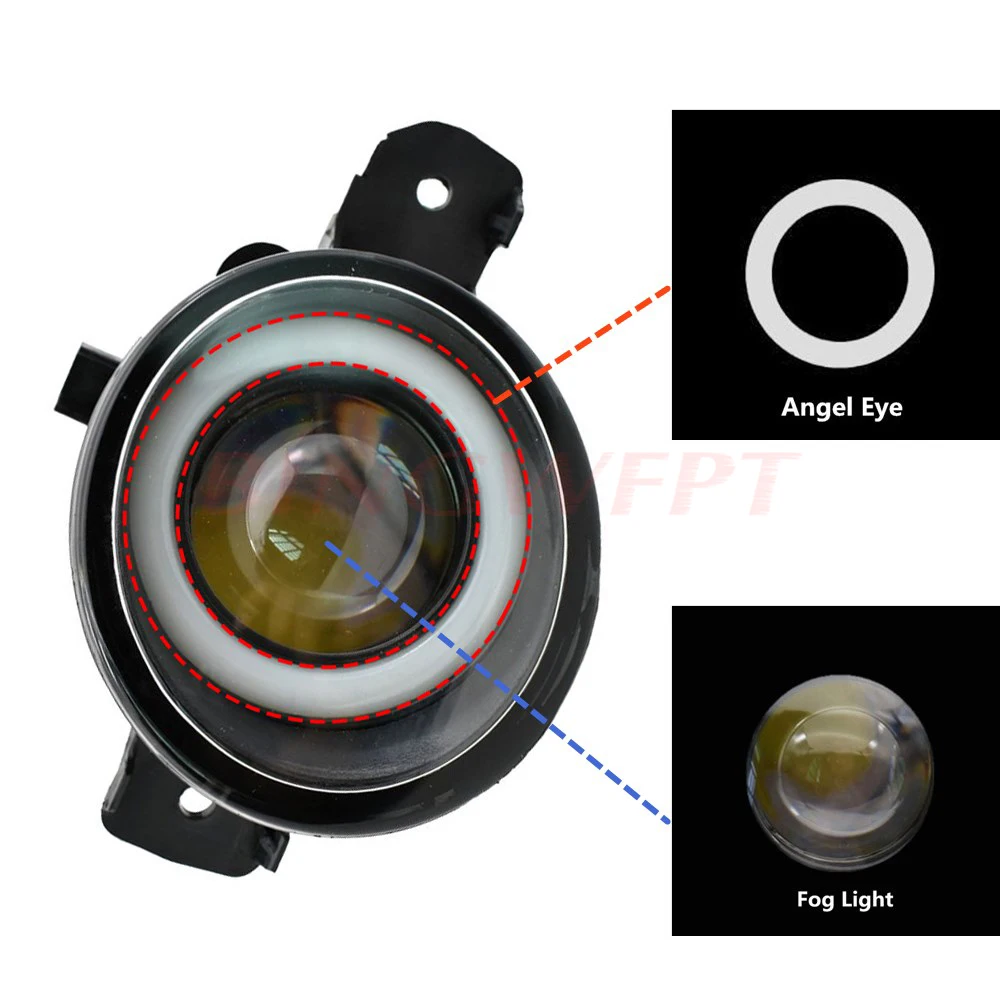 2PCS For Renault Clio Master Laguna Symbol Grand Modus Wind Koleos Thalia Modus Vel Satis Espace Angel Eye Fog Lights 2pcs